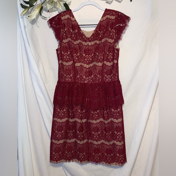 Maeve ruby lace dress. Size M. - Picture 7 of 10